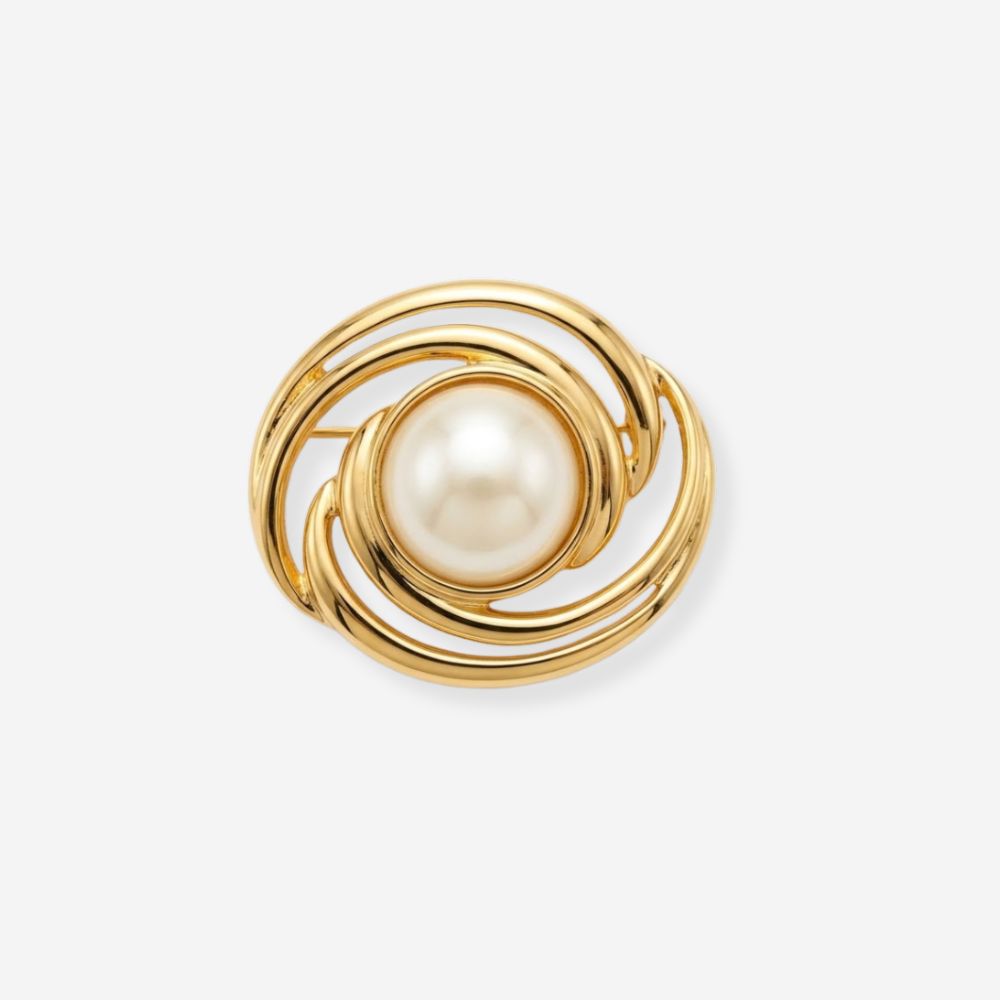 VINTAGE 1980S  STATEMENT  SWIRL BROOCH 