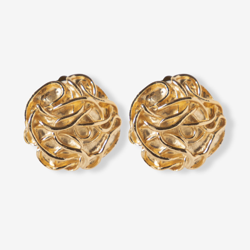 VINTAGE 1980S STATEMENT SWIRL CLIP-ON EARRINGS