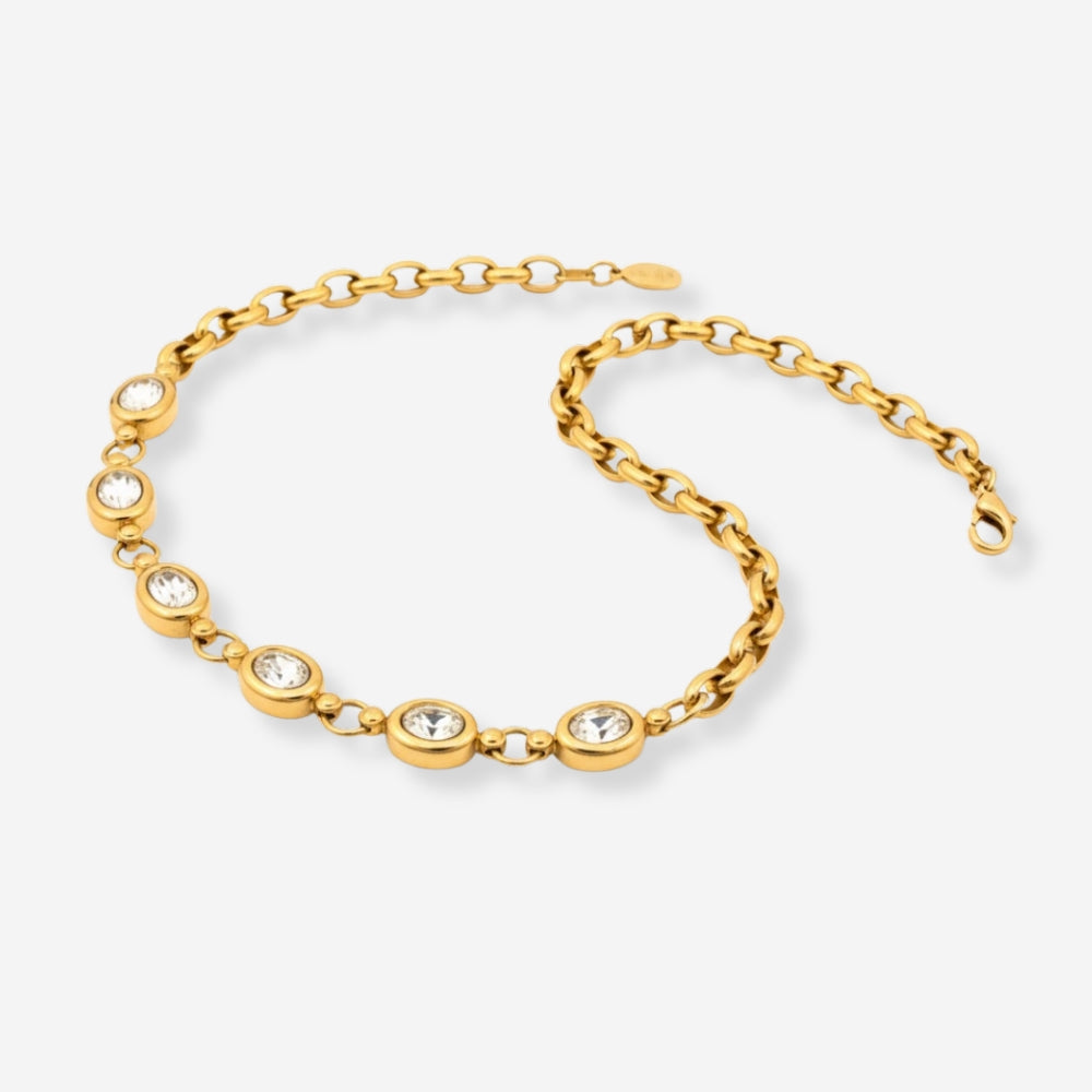 VINTAGE 1980S  STATEMENT  CRYSTAL TENNIS NECKLACE_