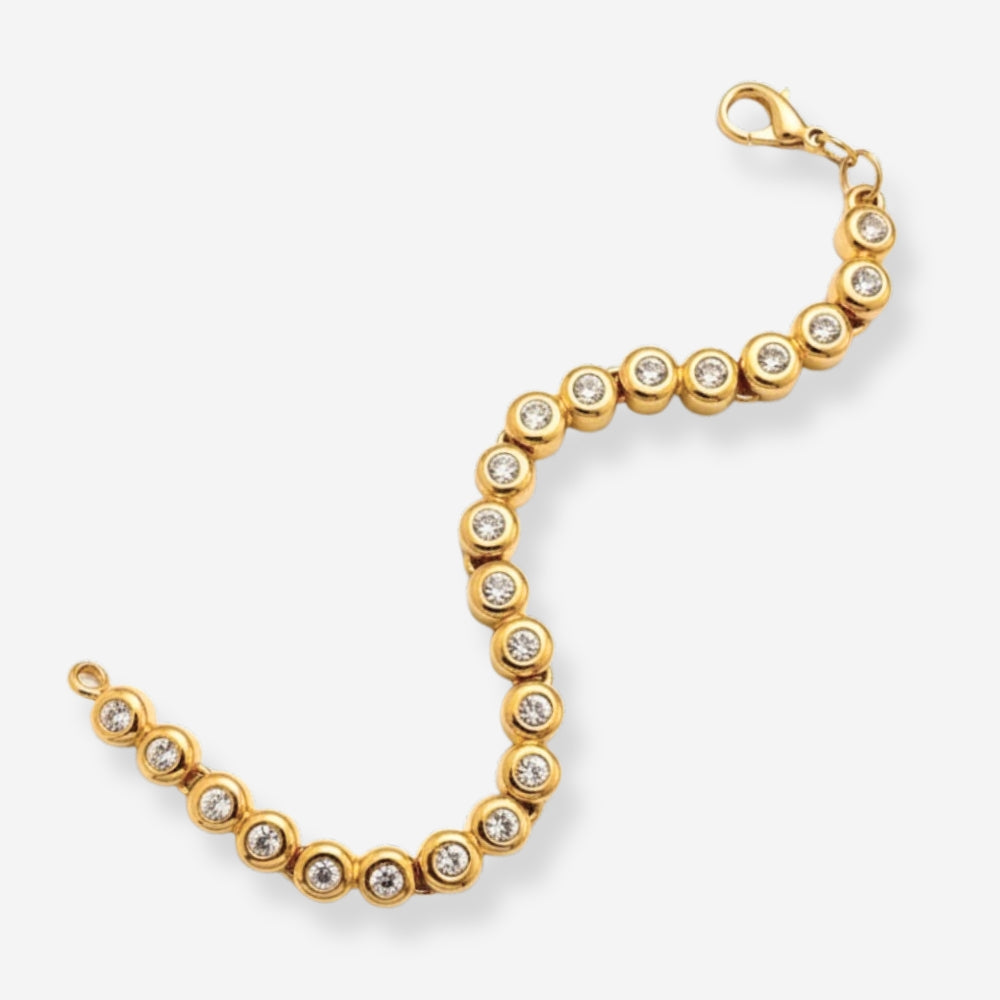 VINTAGE 1980S SWAROVSKI CRYSTAL EMBEDDED TENNIS  BRACELET_1