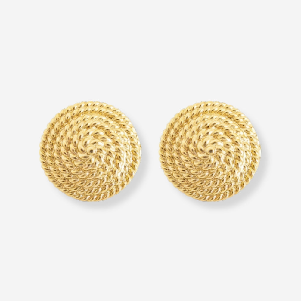 VINTAGE 1980S SWIRL SHELL CLIP ON EARRINGS