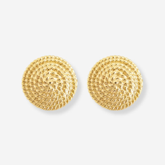 VINTAGE 1980S SWIRL SHELL CLIP ON EARRINGS