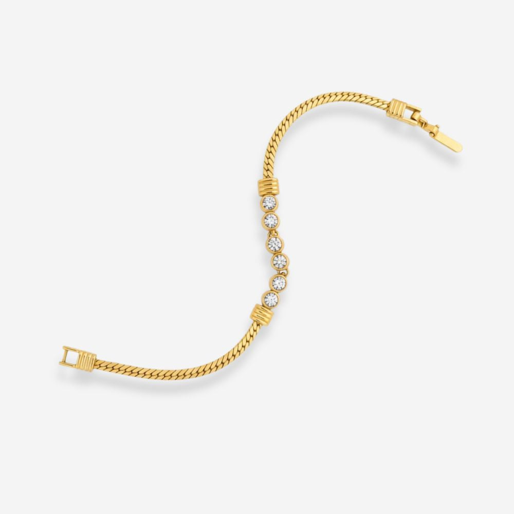 VINTAGE 1980S STATEMENT CRYSTAL RIVIERA TENNIS BRACELET__