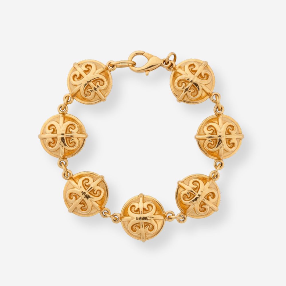 VINTAGE 1980s ETCHED CIRCLE LINKED BRACELET