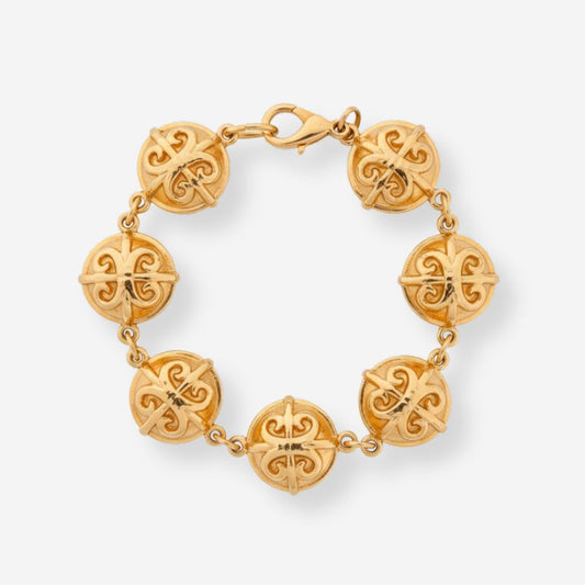 VINTAGE 1980s ETCHED CIRCLE LINKED BRACELET