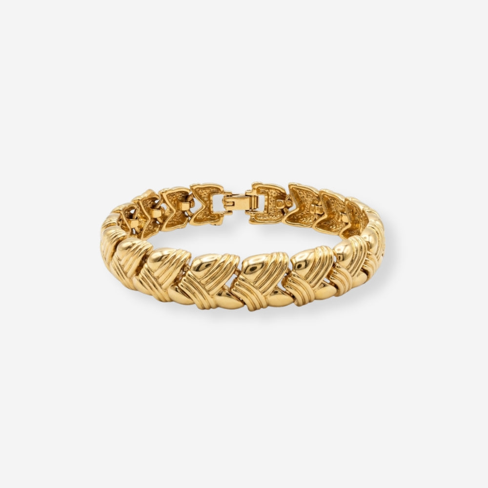 VINTAGE 1980s ETCHED LINKED BRACELET SOH VINTAGE