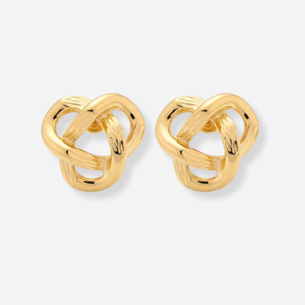 VINTAGE 1980s STATEMENT ETCHED  KNOT EARRINGS