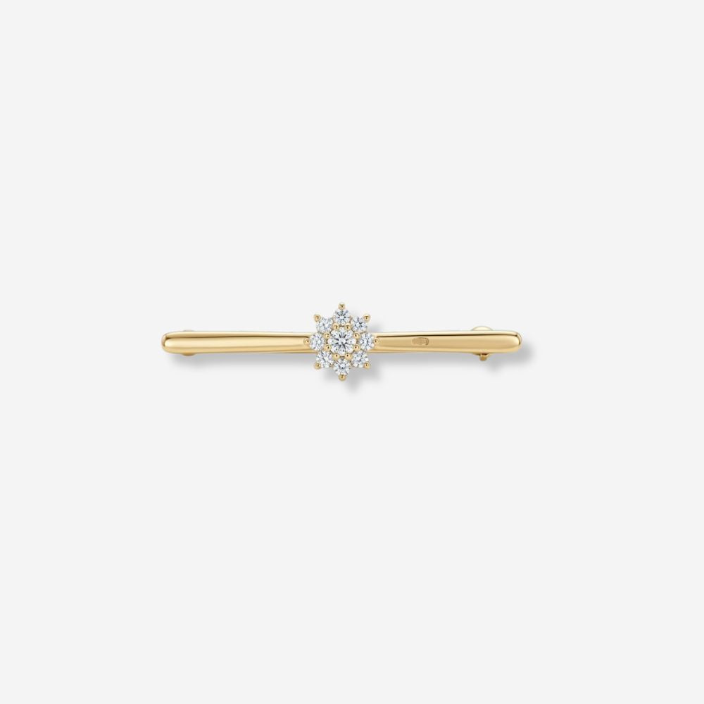 VINTAGE 1990S  CLUSTER CRYSTAL T BAR DAINTY  BROOCH 