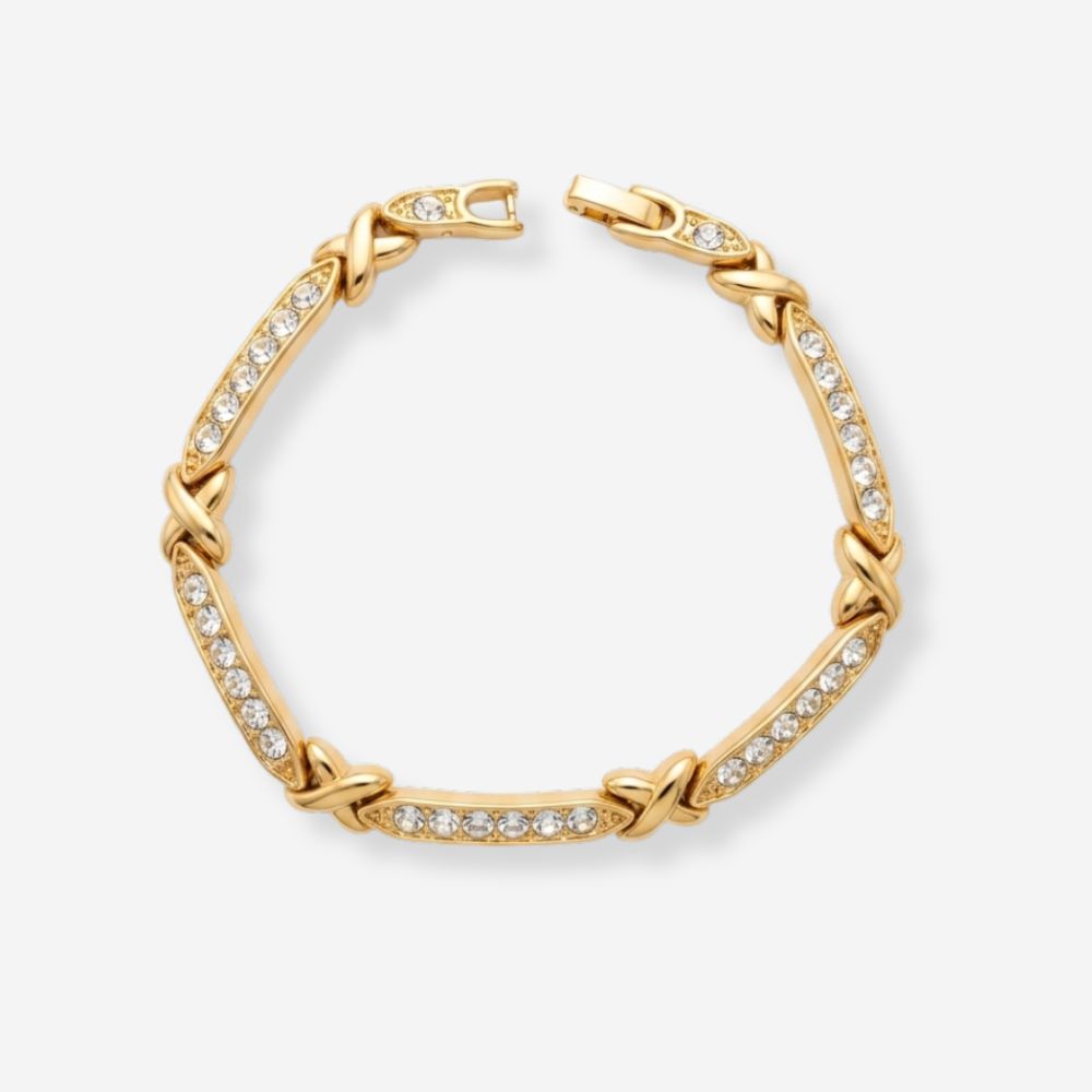 VINTAGE 1990S RECTANGLE BAR XO TENNIS  BRACELET