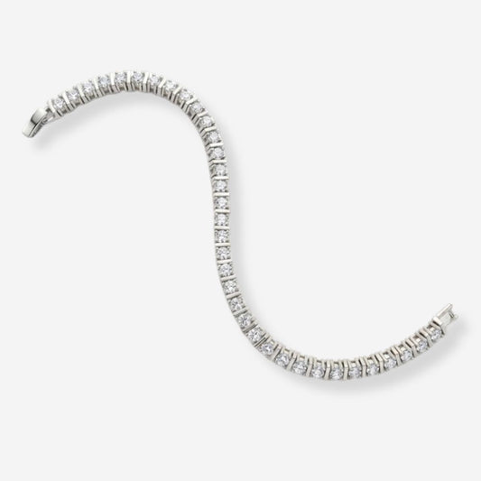 VINTAGE 1990S SLIVER TONE  CRYSTAL TENNIS  BRACELET
