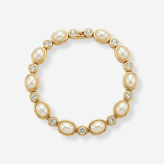 VINTAGE 1990S STATEMENT IMITATION PEARL BRACELET 