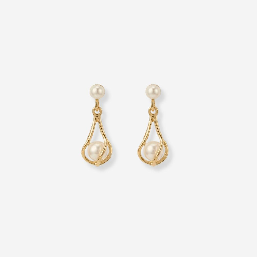 VINTAGE 1990S TIMELESS  MINI PEARL DROP EARRINGS 