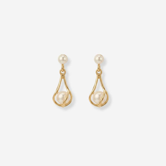 VINTAGE 1990S TIMELESS  MINI PEARL DROP EARRINGS 
