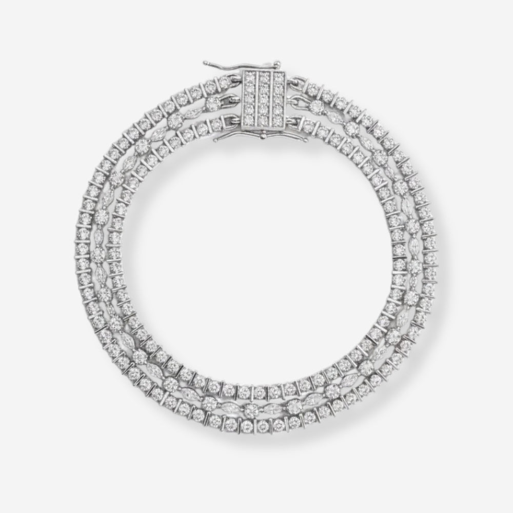 VINTAGE  1990S TRIPLE STRAND TENNIS BRACELET  _sohvintage