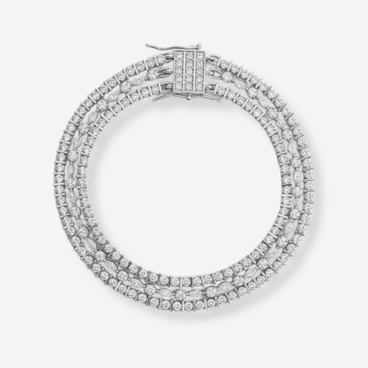 VINTAGE  1990S TRIPLE STRAND TENNIS BRACELET  _sohvintage