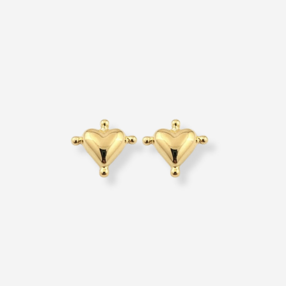 VINTAGE 1990s DAINTY HEART STUD EARRINGS