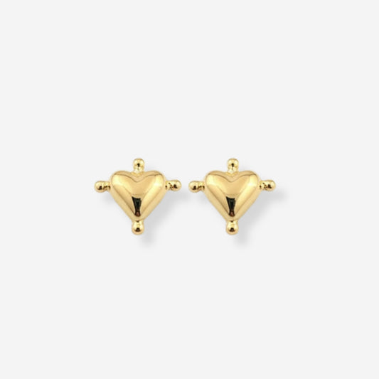 VINTAGE 1990s DAINTY HEART STUD EARRINGS