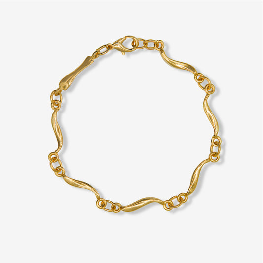 VINTAGE 1990s MINIMALIST WAVE LINK BRACELET