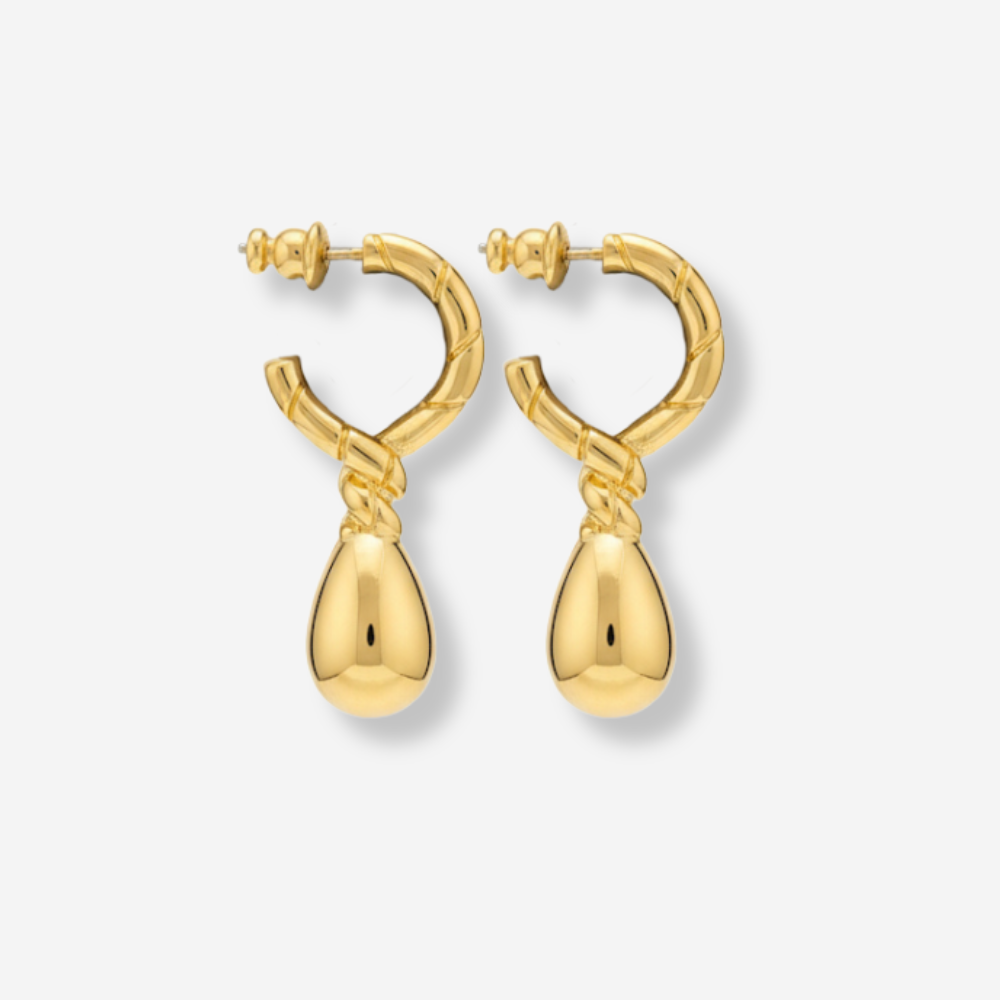 VINTAGE 1990s TEARDROP HOOP EARRINGS