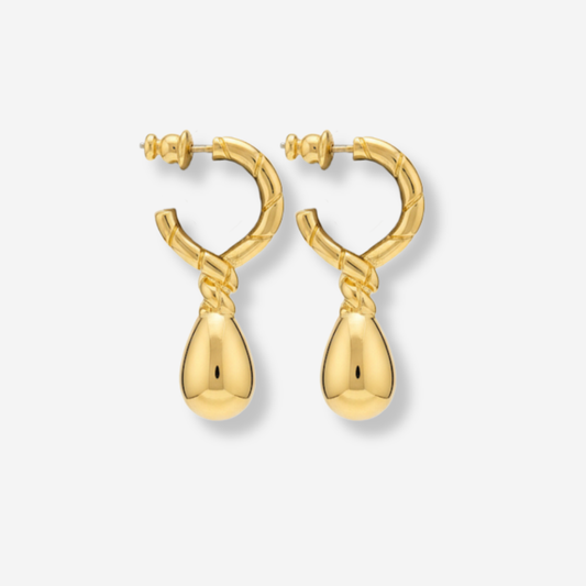 VINTAGE 1990s TEARDROP HOOP EARRINGS