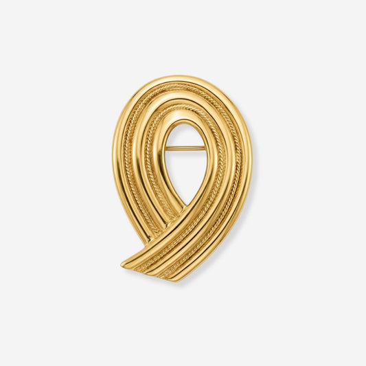 VINTAGE ABSTRACT STATEMENT  RIBBON BROOCH 
