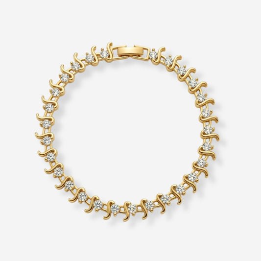 VINTAGE CURVED CRYSTAL TENNIS BRACELET