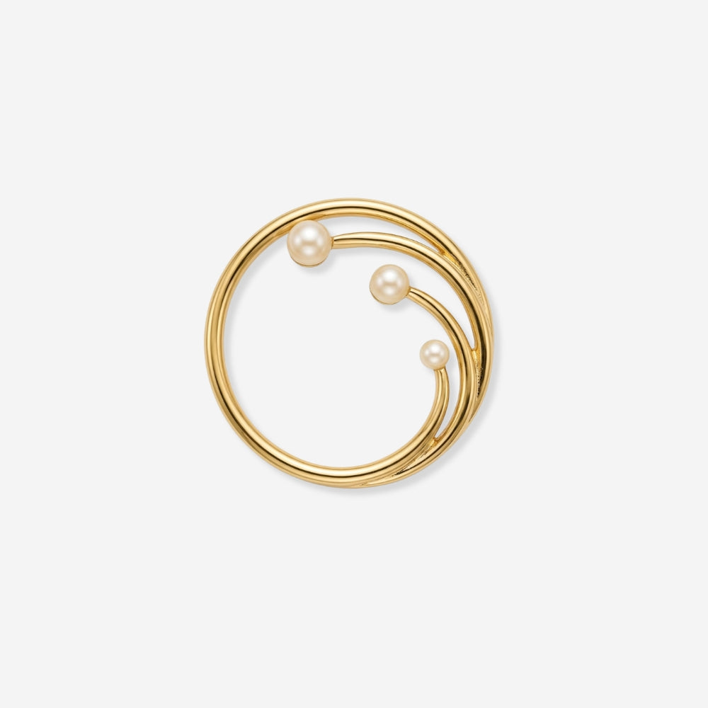  VINTAGE MONET SIMULATED PEARL SWIRL BROOCH
