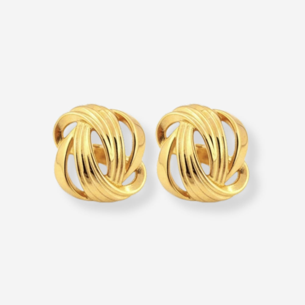 VINTAGE TIMELESS WOVEN SCREW BACK CLIP ON EARRINGS