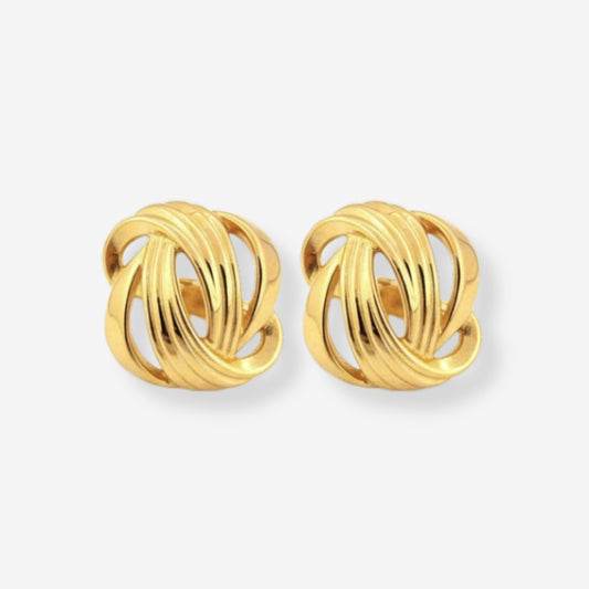 VINTAGE TIMELESS WOVEN SCREW BACK CLIP ON EARRINGS