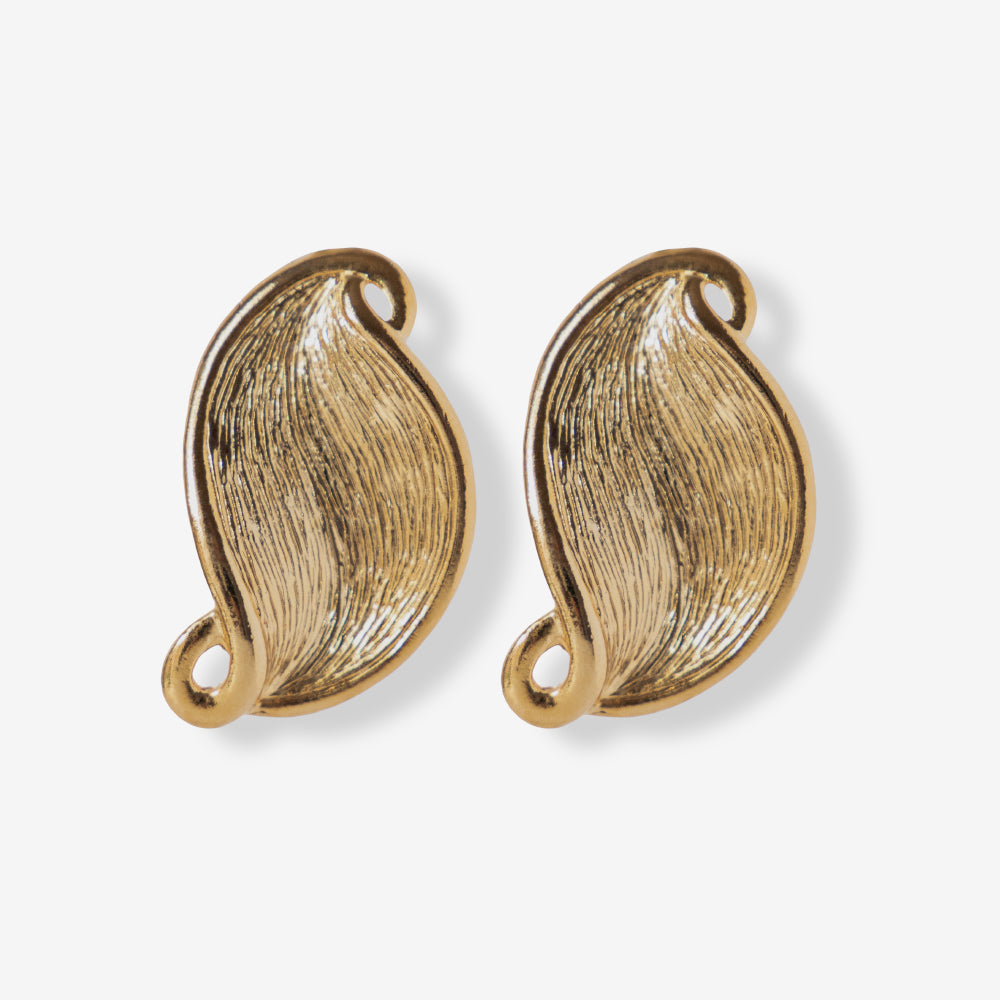 VINTAGE 1970S STATEMENT PETAL ETCHED CLIP-ON EARRINGS